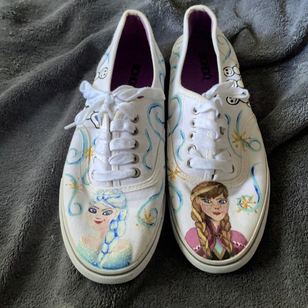 Bongo canvas Hand Painted Frozen Shoes